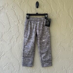 Nike Dri Fit Boys Size 4 / XS Gray Therma Fleece Pull-On Track Sweatpants NEW